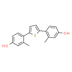 ChemSpider 2D Image | 4,4'-Thiene-2,5-Diylbis(3-Methylphenol) | C18H16O2S