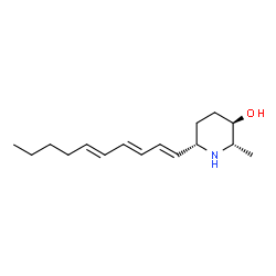 ChemSpider 2D Image | (2S,3R,6S)-6-[(1E,3E,5E)-1,3,5-Decatrien-1-yl]-2-methyl-3-piperidinol | C16H27NO