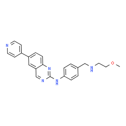 ChemSpider 2D Image | N-(4-{[(2-Methoxyethyl)amino]methyl}phenyl)-6-(4-pyridinyl)-2-quinazolinamine | C23H23N5O