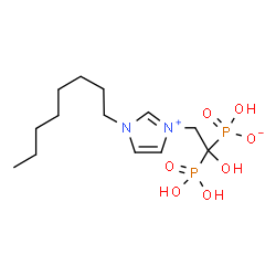 ChemSpider 2D Image | Hydrogen [1-hydroxy-2-(1-octyl-1H-imidazol-3-ium-3-yl)-1-phosphonoethyl]phosphonate | C13H26N2O7P2