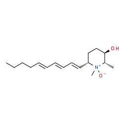 ChemSpider 2D Image | (2S,3R,6S)-6-[(1E,3E,5E)-1,3,5-Decatrien-1-yl]-1,2-dimethyl-3-piperidinol 1-oxide | C17H29NO2