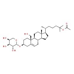 ChemSpider 2D Image | (3beta)-3-(beta-L-Arabinopyranosyloxy)-19-hydroxycholest-5-en-25-yl acetate | C34H56O8