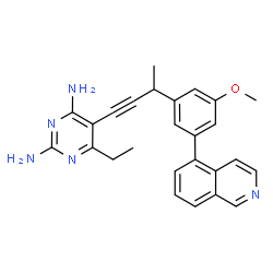 ChemSpider 2D Image | 6-Ethyl-5-{3-[3-(5-isoquinolinyl)-5-methoxyphenyl]-1-butyn-1-yl}-2,4-pyrimidinediamine | C26H25N5O