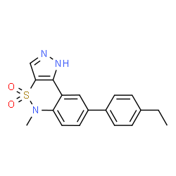 ChemSpider 2D Image | 8-(4-Ethylphenyl)-5-methyl-1,5-dihydropyrazolo[4,3-c][2,1]benzothiazine 4,4-dioxide | C18H17N3O2S