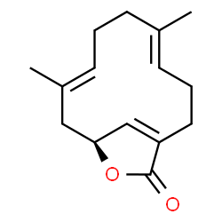 ChemSpider 2D Image | (4E,8E,11S)-5,9-Dimethyl-12-oxabicyclo[9.2.1]tetradeca-1(14),4,8-trien-13-one | C15H20O2