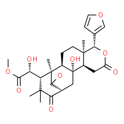 ChemSpider 2D Image | Methyl (2R)-[(1S,2R,5R,6R,10R,11S,13S,16S)-6-(3-furyl)-11-hydroxy-1,5,15,15-tetramethyl-8,14,17-trioxo-7-oxatetracyclo[11.3.1.0~2,11~.0~5,10~]heptadec-16-yl](hydroxy)acetate | C27H34O9