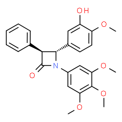 ChemSpider 2D Image | (3S,4R)-4-(3-Hydroxy-4-methoxyphenyl)-3-phenyl-1-(3,4,5-trimethoxyphenyl)-2-azetidinone | C25H25NO6