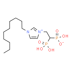 ChemSpider 2D Image | Hydrogen [2-(1-decyl-1H-imidazol-3-ium-3-yl)-1-phosphonoethyl]phosphonate | C15H30N2O6P2