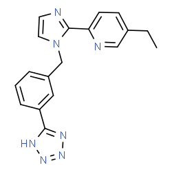 ChemSpider 2D Image | 5-Ethyl-2-{1-[3-(1H-tetrazol-5-yl)benzyl]-1H-imidazol-2-yl}pyridine | C18H17N7