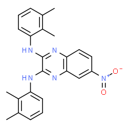 ChemSpider 2D Image | N,N'-Bis(2,3-dimethylphenyl)-6-nitro-2,3-quinoxalinediamine | C24H23N5O2