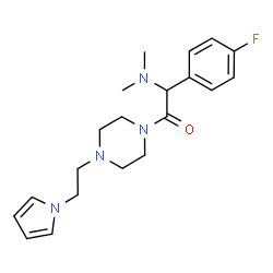 ChemSpider 2D Image | 2-(Dimethylamino)-2-(4-fluorophenyl)-1-{4-[2-(1H-pyrrol-1-yl)ethyl]-1-piperazinyl}ethanone | C20H27FN4O