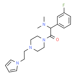 ChemSpider 2D Image | 2-(Dimethylamino)-2-(3-fluorophenyl)-1-{4-[2-(1H-pyrrol-1-yl)ethyl]-1-piperazinyl}ethanone | C20H27FN4O