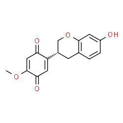 ChemSpider 2D Image | 2-[(3R)-7-Hydroxy-3,4-dihydro-2H-chromen-3-yl]-5-methoxy-1,4-benzoquinone | C16H14O5
