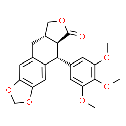 ChemSpider 2D Image | (5R,5aS,8aS)-5-(3,4,5-Trimethoxyphenyl)-5,8,8a,9-tetrahydrofuro[3',4':6,7]naphtho[2,3-d][1,3]dioxol-6(5aH)-one | C22H22O7