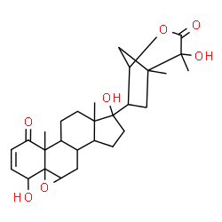 ChemSpider 2D Image | 4,17-Dihydroxy-17-(4-hydroxy-4,5-dimethyl-3-oxo-2-oxabicyclo[3.2.1]oct-7-yl)-5,6-epoxyandrost-2-en-1-one | C28H38O7
