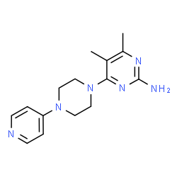 ChemSpider 2D Image | 4,5-Dimethyl-6-[4-(4-pyridinyl)-1-piperazinyl]-2-pyrimidinamine | C15H20N6