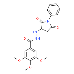 ChemSpider 2D Image | N'-(2,5-Dioxo-1-phenyl-3-pyrrolidinyl)-3,4,5-trimethoxybenzohydrazide | C20H21N3O6