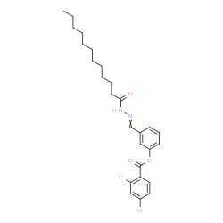 ChemSpider 2D Image | 3-[(Dodecanoylhydrazono)methyl]phenyl 2,4-dichlorobenzoate | C26H32Cl2N2O3