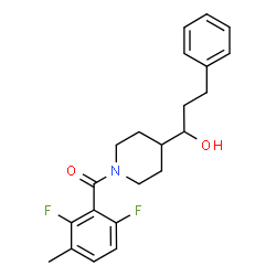 ChemSpider 2D Image | (2,6-Difluoro-3-methylphenyl)[4-(1-hydroxy-3-phenylpropyl)-1-piperidinyl]methanone | C22H25F2NO2