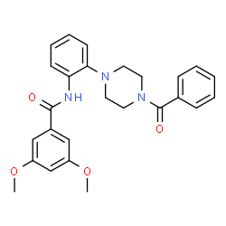 ChemSpider 2D Image | N-[2-(4-Benzoyl-1-piperazinyl)phenyl]-3,5-dimethoxybenzamide | C26H27N3O4