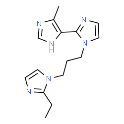 ChemSpider 2D Image | 1-[3-(2-Ethyl-1H-imidazol-1-yl)propyl]-5'-methyl-1H,1'H-2,4'-biimidazole | C15H20N6