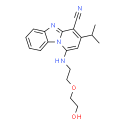 ChemSpider 2D Image | 1-{[2-(2-Hydroxyethoxy)ethyl]amino}-3-isopropylpyrido[1,2-a]benzimidazole-4-carbonitrile | C19H22N4O2