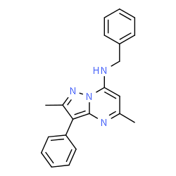 ChemSpider 2D Image | N-Benzyl-2,5-dimethyl-3-phenylpyrazolo[1,5-a]pyrimidin-7-amine | C21H20N4