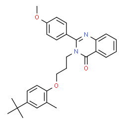 ChemSpider 2D Image | 2-(4-Methoxyphenyl)-3-{3-[2-methyl-4-(2-methyl-2-propanyl)phenoxy]propyl}-4(3H)-quinazolinone | C29H32N2O3