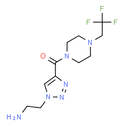 ChemSpider 2D Image | [1-(2-Aminoethyl)-1H-1,2,3-triazol-4-yl][4-(2,2,2-trifluoroethyl)-1-piperazinyl]methanone | C11H17F3N6O