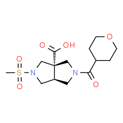 ChemSpider 2D Image | (3aS,6aS)-2-(Methylsulfonyl)-5-(tetrahydro-2H-pyran-4-ylcarbonyl)hexahydropyrrolo[3,4-c]pyrrole-3a(1H)-carboxylic acid | C14H22N2O6S