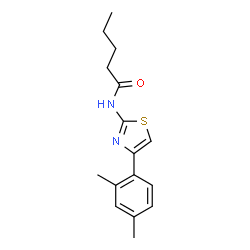 ChemSpider 2D Image | N-[4-(2,4-Dimethylphenyl)-1,3-thiazol-2-yl]pentanamide | C16H20N2OS