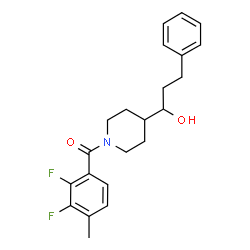 ChemSpider 2D Image | (2,3-Difluoro-4-methylphenyl)[4-(1-hydroxy-3-phenylpropyl)-1-piperidinyl]methanone | C22H25F2NO2