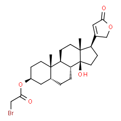 ChemSpider 2D Image | (3beta,5beta)-3-(2-Bromoacetoxy)-14-hydroxycard-20(22)-enolide | C25H35BrO5