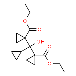 ChemSpider 2D Image | Diethyl 1,1'-[cyclopropyl(hydroxy)methylene]dicyclopropanecarboxylate | C16H24O5