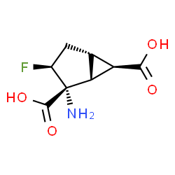 ChemSpider 2D Image | (1R,2R,3S,5S,6R)-2-Amino-3-fluorobicyclo[3.1.0]hexane-2,6-dicarboxylic acid | C8H10FNO4