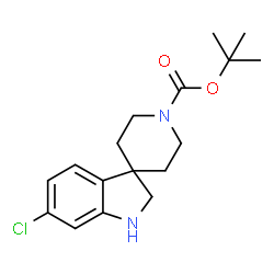 ChemSpider 2D Image | tert-Butyl 6-chlorospiro[indoline-3,4'-piperidine]-1'-carboxylate | C17H23ClN2O2