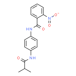 ChemSpider 2D Image | N-[4-(Isobutyrylamino)phenyl]-2-nitrobenzamide | C17H17N3O4