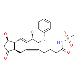 ChemSpider 2D Image | (5Z)-7-{(1R,2R,3R)-3-Hydroxy-2-[(1E,3S)-3-hydroxy-4-phenoxy-1-buten-1-yl]-5-oxocyclopentyl}-N-(methylsulfonyl)-5-heptenamide | C23H31NO7S