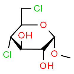 ChemSpider 2D Image | Methyl (5xi)-4,6-dichloro-4,6-dideoxy-alpha-D-xylo-hexopyranoside | C7H12Cl2O4
