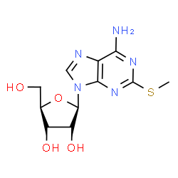 ChemSpider 2D Image | 2-(Methylsulfanyl)adenosine | C11H15N5O4S