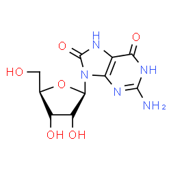 ChemSpider 2D Image | 8-Oxo-7,8-dihydroguanosine | C10H13N5O6