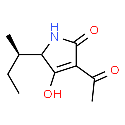 ChemSpider 2D Image | 3-Acetyl-5-[(2R)-2-butanyl]-4-hydroxy-1,5-dihydro-2H-pyrrol-2-one | C10H15NO3