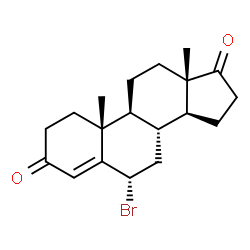 ChemSpider 2D Image | (6alpha)-6-Bromoandrost-4-ene-3,17-dione | C19H25BrO2