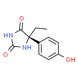 ChemSpider 2D Image | (R)-5-(4-Hydroxyphenyl)-5-ethylhydantoin | C11H12N2O3