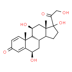 ChemSpider 2D Image | (6beta,9xi,11beta,14xi,17xi)-6,11,17,21-Tetrahydroxypregna-1,4-diene-3,20-dione | C21H28O6