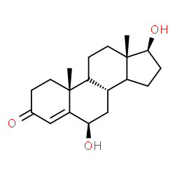 ChemSpider 2D Image | (6beta,9xi,14xi,17beta)-6,17-Dihydroxyandrost-4-en-3-one | C19H28O3