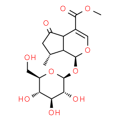 ChemSpider 2D Image | Methyl (1S,7R)-1-(beta-D-glucopyranosyloxy)-7-methyl-5-oxo-1,4a,5,6,7,7a-hexahydrocyclopenta[c]pyran-4-carboxylate | C17H24O10