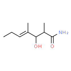 ChemSpider 2D Image | (4E)-3-Hydroxy-2,4-dimethyl-4-heptenamide | C9H17NO2