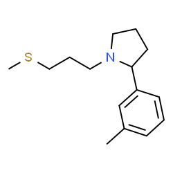 ChemSpider 2D Image | 2-(3-Methylphenyl)-1-[3-(methylsulfanyl)propyl]pyrrolidine | C15H23NS