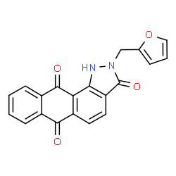 ChemSpider 2D Image | 2-(2-Furylmethyl)-1H-naphtho[2,3-g]indazole-3,6,11(2H)-trione | C20H12N2O4